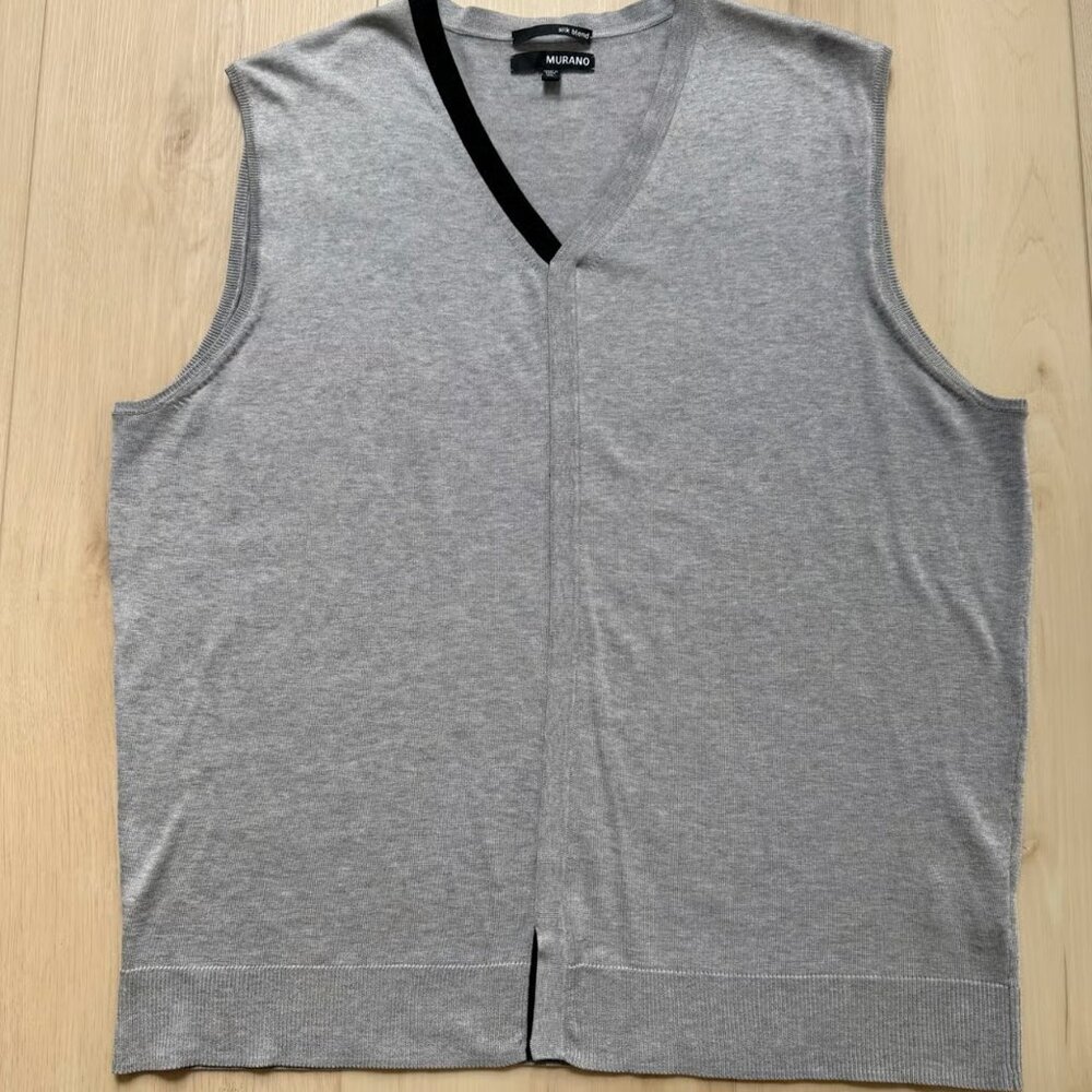 Men's Murano Silver Silk Blend Sweater Vest XL